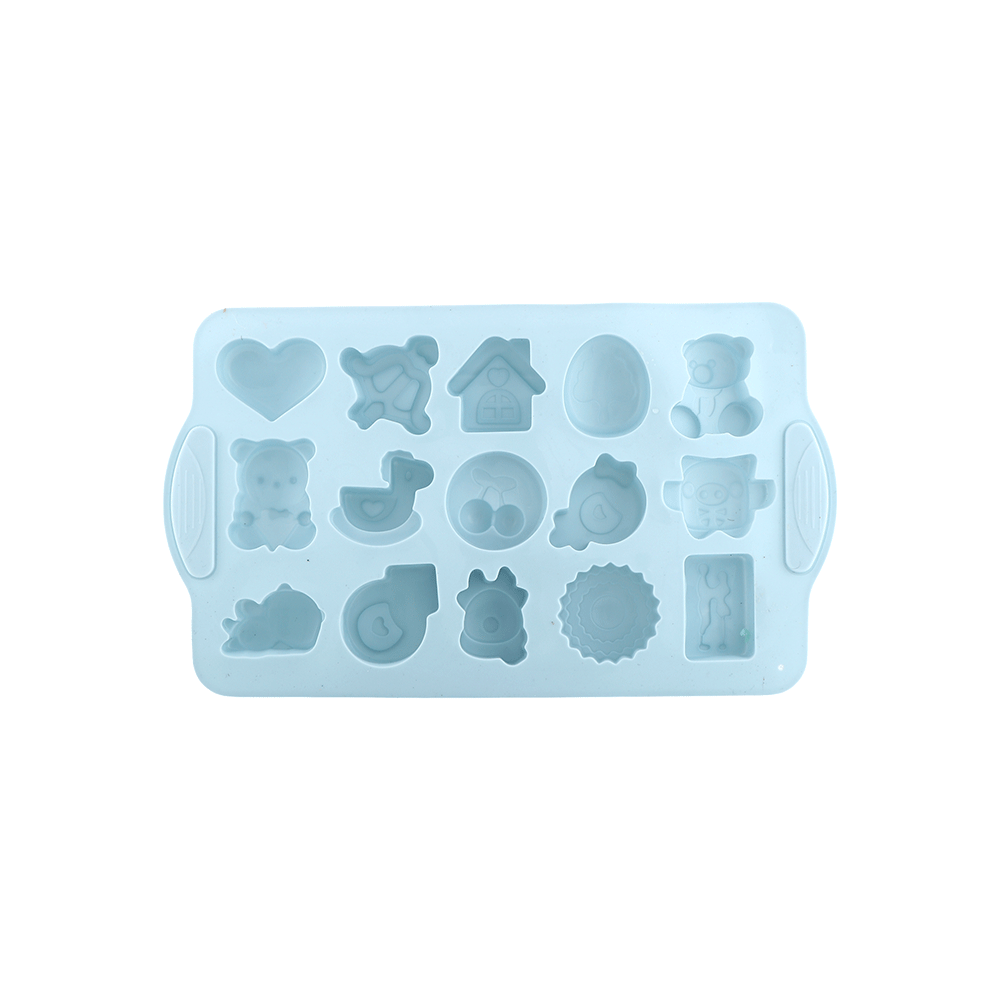 قالب حلويات سيلكون مستطيل متعدد الأشكال - سماوي