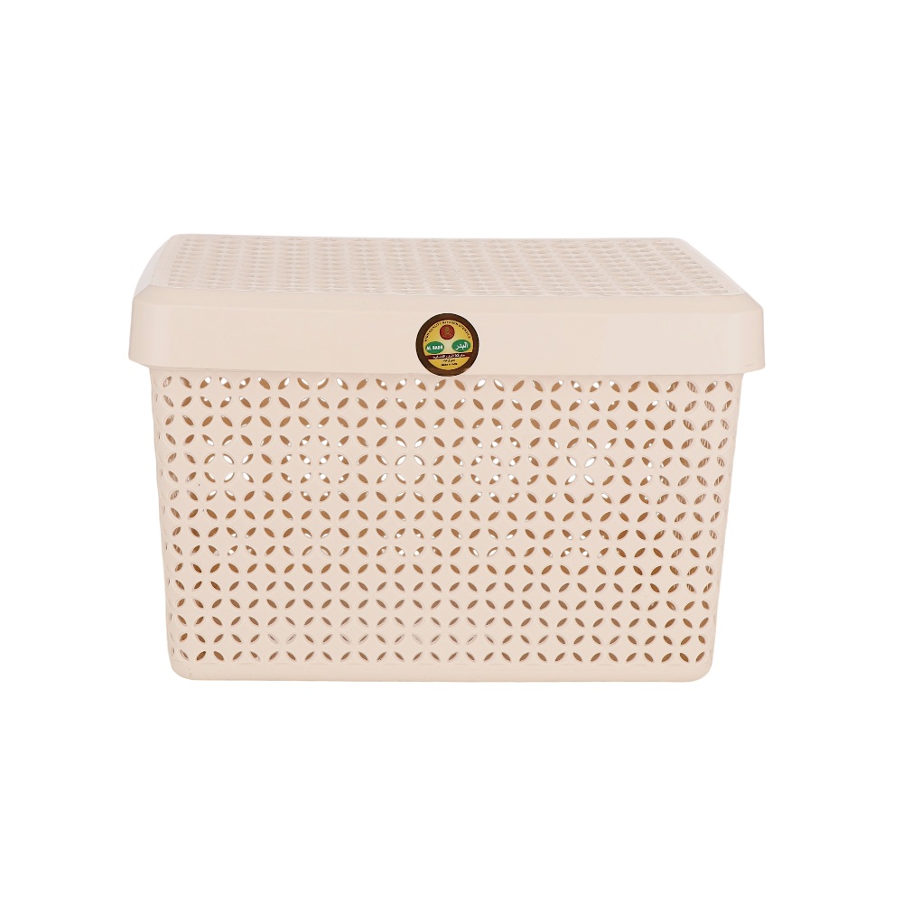 البدر سلة ملابس بلاستيك مربع مع الغطاء - سكري