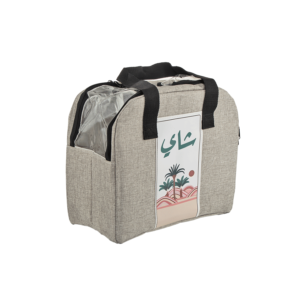 حقيبة حفظ طعام حرارية للرحلات - رمادي