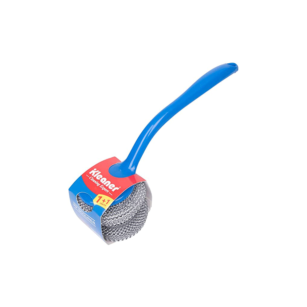 كلينر فرشاة تنظيف معدنية بمقبض - أزرق