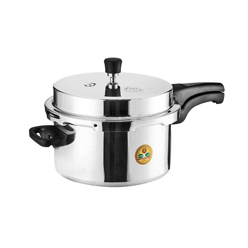 البدر قدر ضغط من الاستيل بسعة 7.5  لتر - فضي