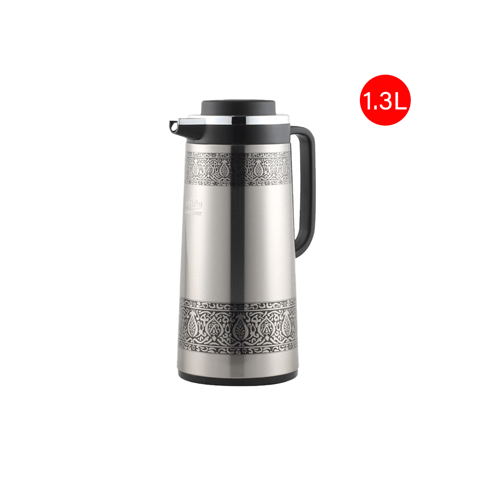 مانا بروز ثلاجة حافظ للحرارة استانلس استيل سعة 1.3 لتر - فضي