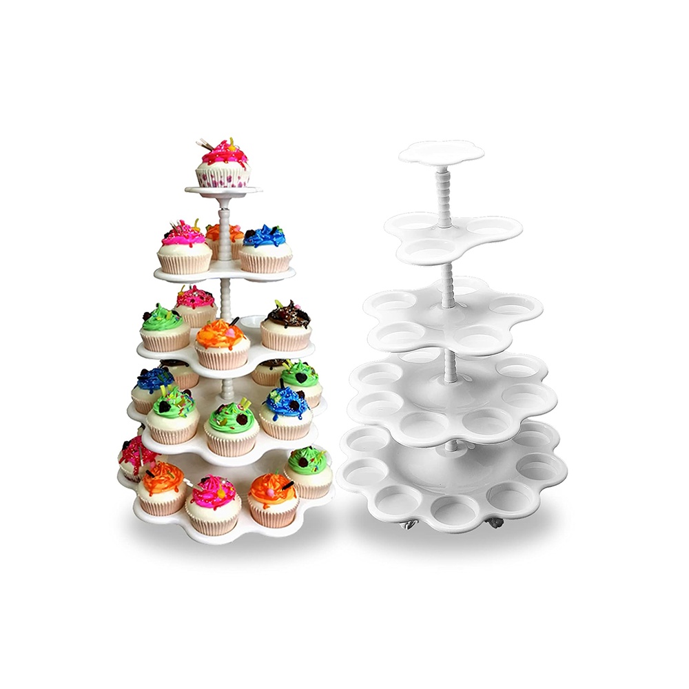 حامل كب كيك متعدد الطبقات - أبيض