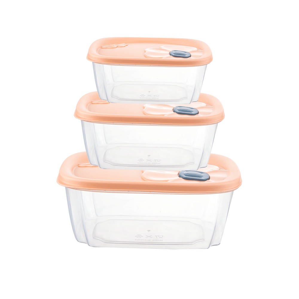 مجموعة حافظات طعام بلاستيكية - 3 قطع 