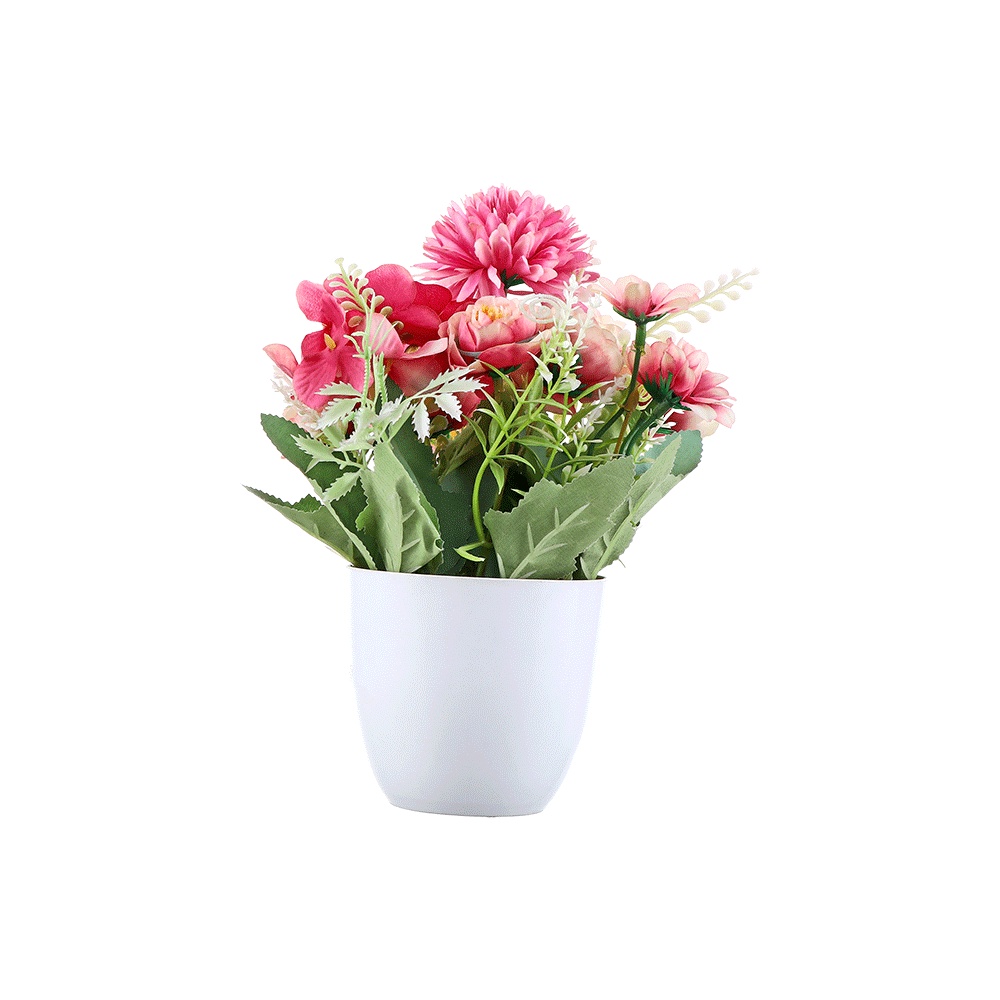 أصيص نبات زينة اصطناعي - أبيض