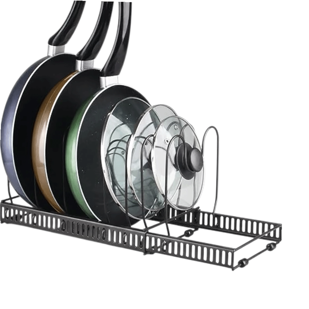 نيلهومي منظم أواني الطهي قابلة للتعديل - أسود