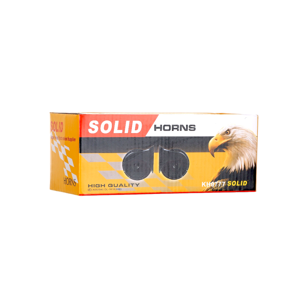  بوق سيارة حلزوني مزدوج سوليد عالي الجودة - أسود