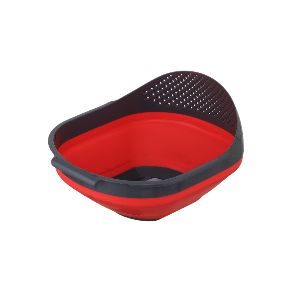 مصفاة  كيولوكس  للأرز والخضروات  قابلة للطي -احمر