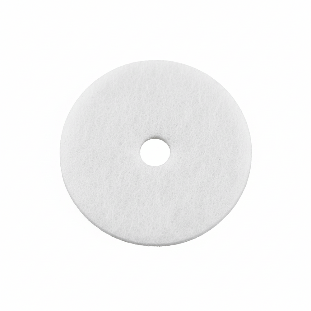 وسادة تنظيف دائرية من اللباد للارضيات - أبيض