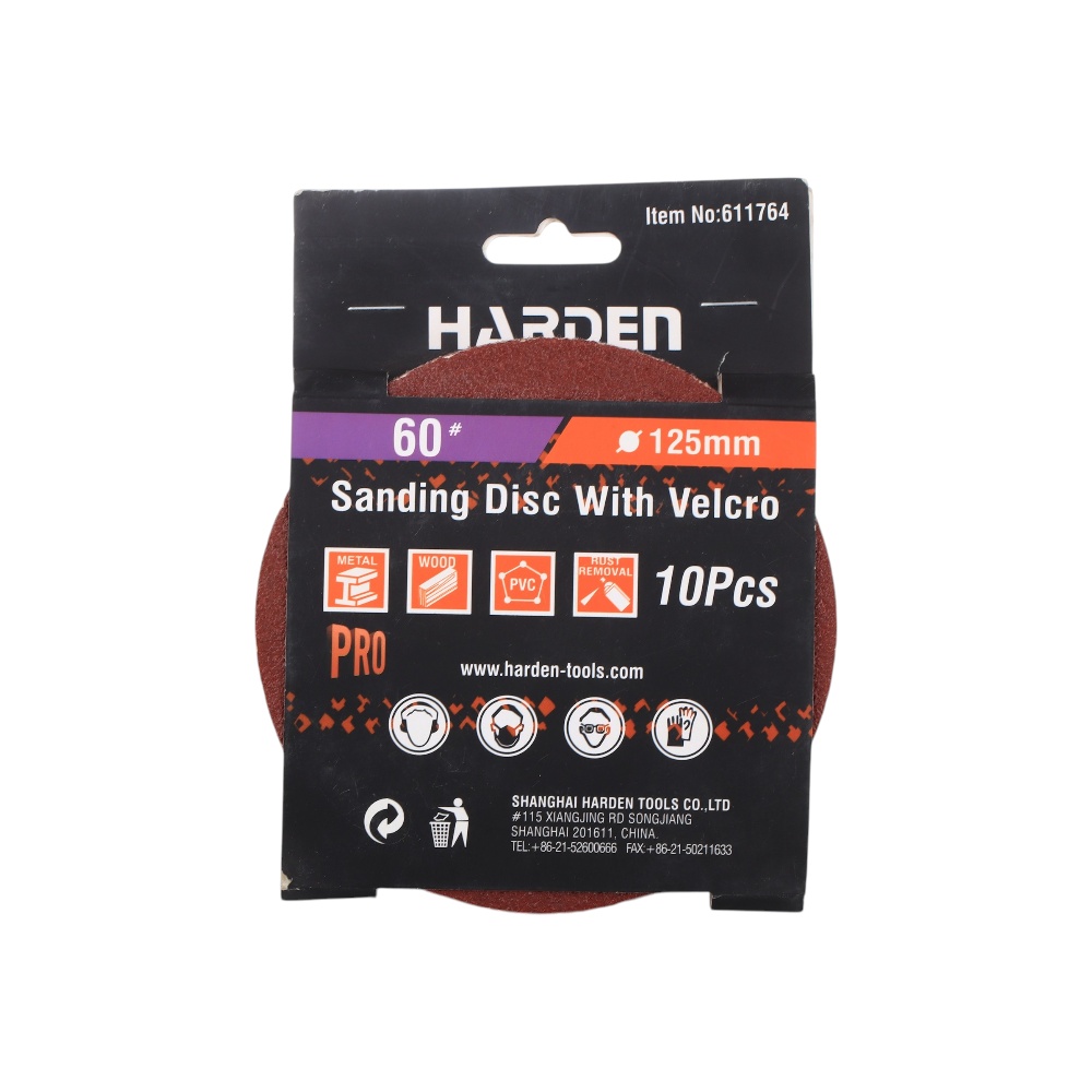 هاردن شفرات صنفرة وتنعيم هاردن مقاس 60 قطر 125 ملم - 10 قطع 