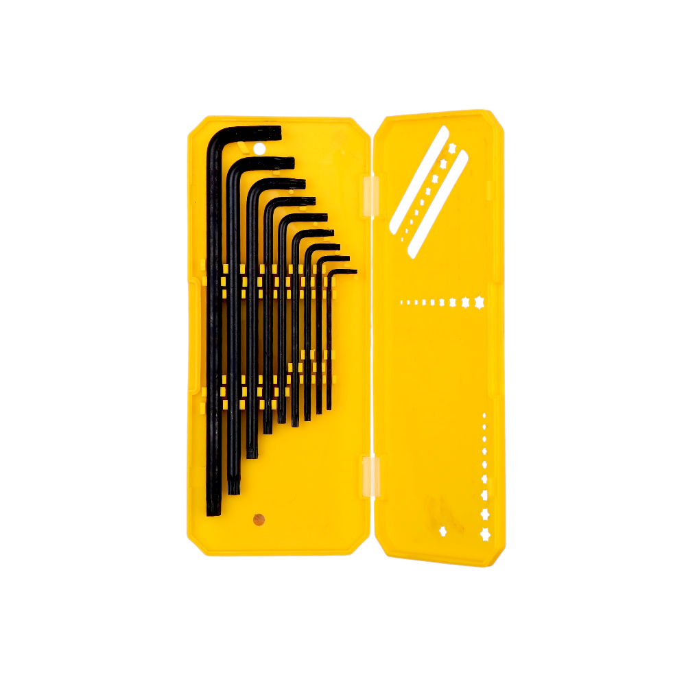 مجموعة مفاتيح سداسية لامبوس شكل نجمة 9 قطع - أسود