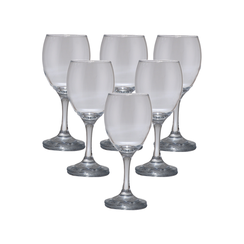 طقم كاسات عصير زجاج امبريال بقاعدة طويلة - 6 قطع