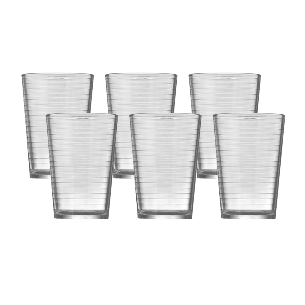 طقم كاسات عصير زجاج مزخرف -6 قطع