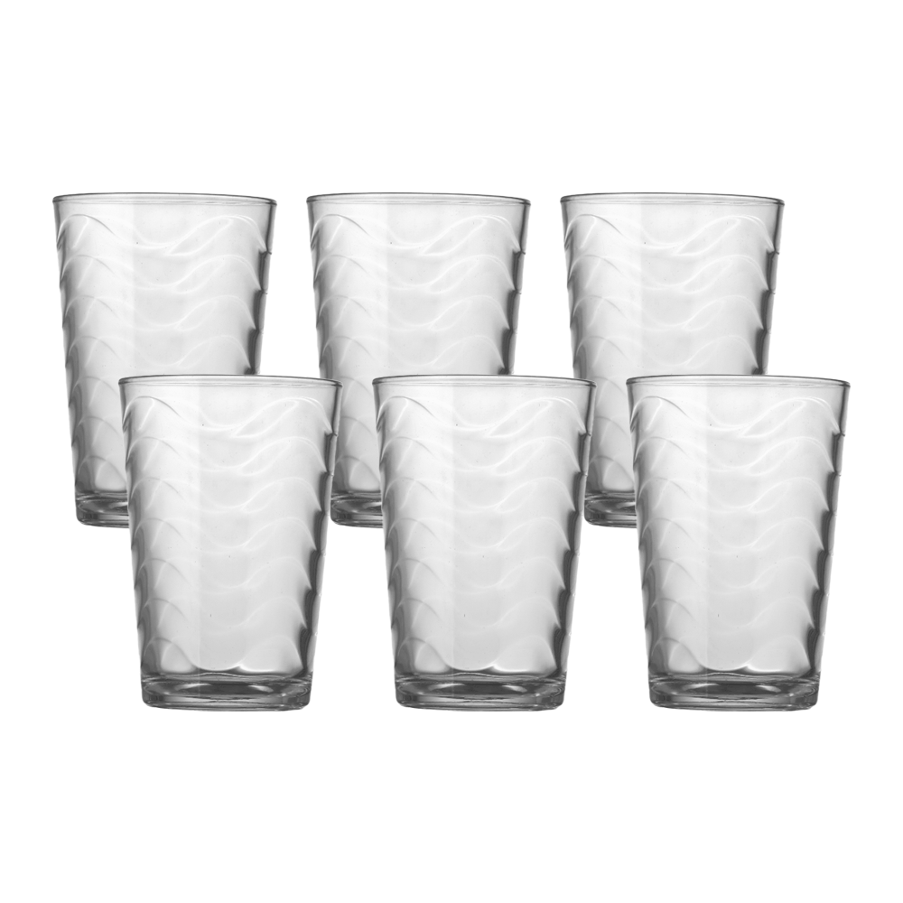 طقم كاسات عصير توروس  زجاج مزخرف -6 قطع