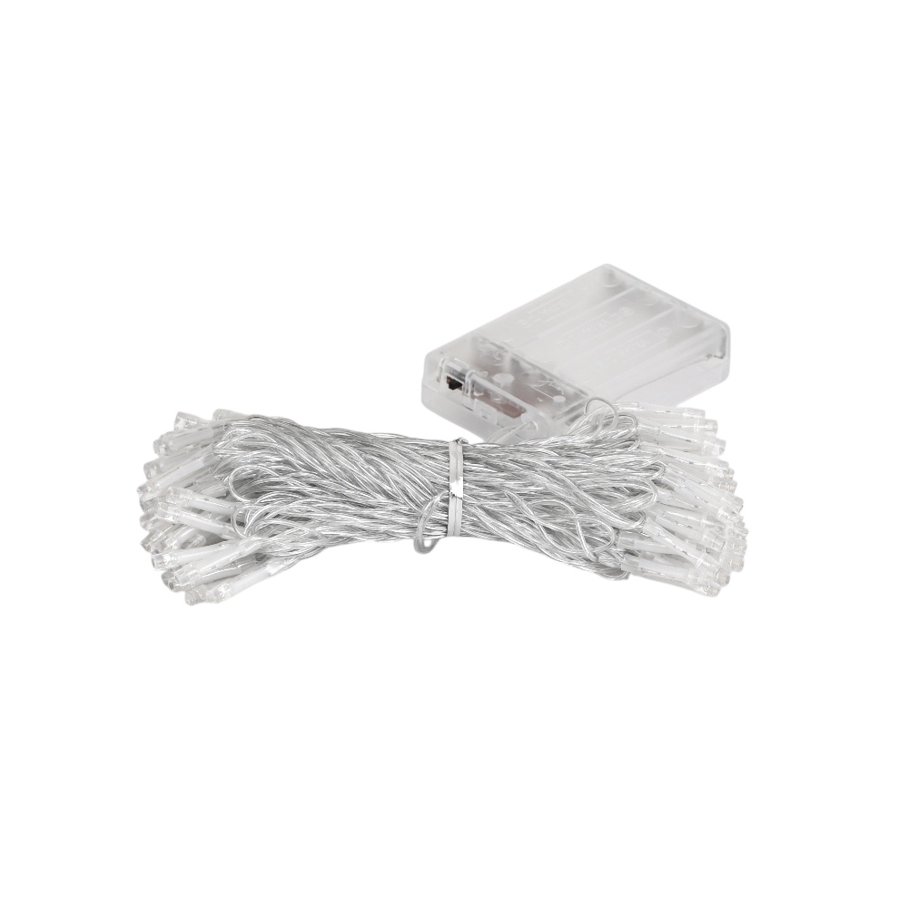 سلسلة إضاءة ليد رمضانية تعمل بالبطارية 100 لمبة - 10 متر 