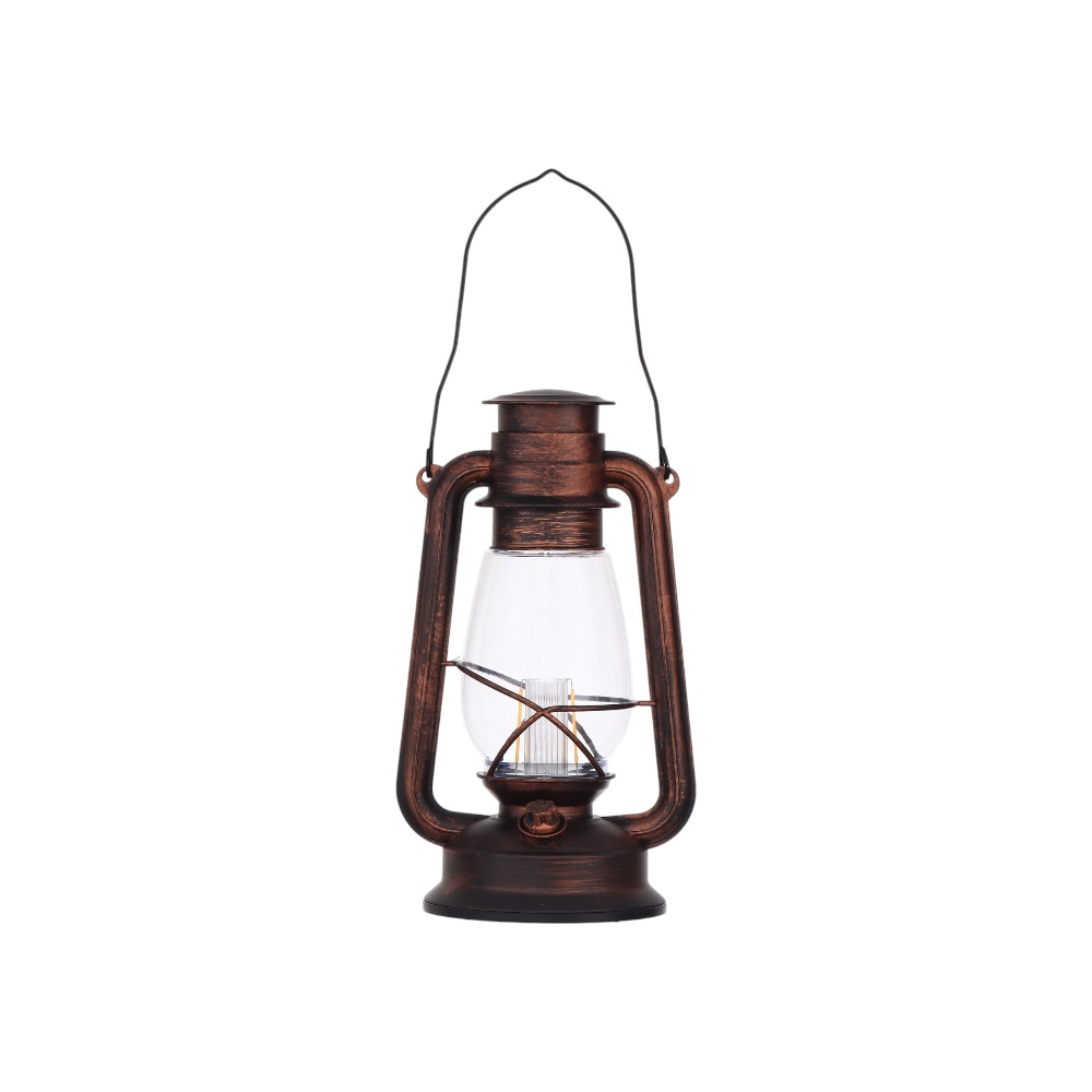 فانوس رمضان كلاسيكي مضيء بتصميم تراثي حجم متوسط - برونزي