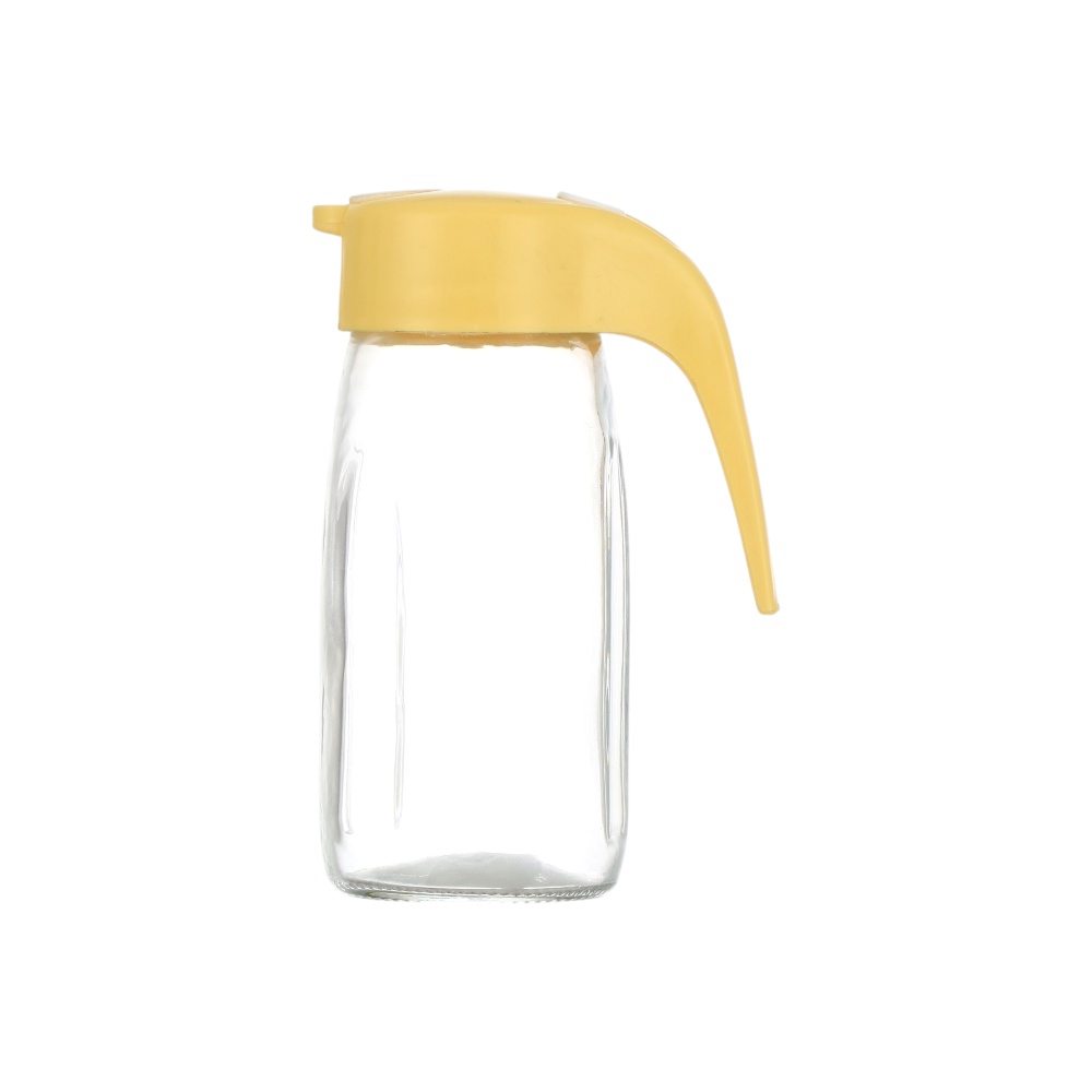 ملاحة توابل زجاجية بغطاء بلاستيكي ومقبض جانبي موديل M-265 - أصفر