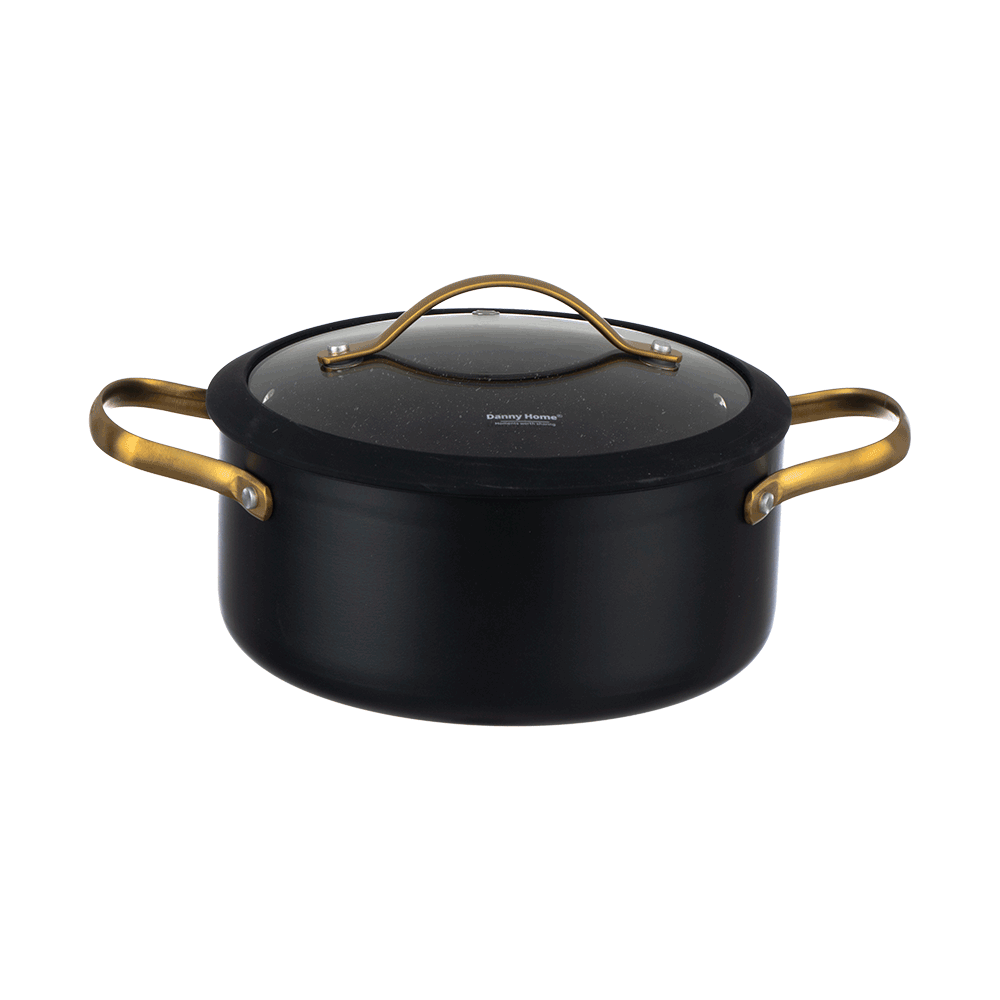 قدر طهي داني هوم بسعة 4.5 لتر ومقاس 24 سم - أسود