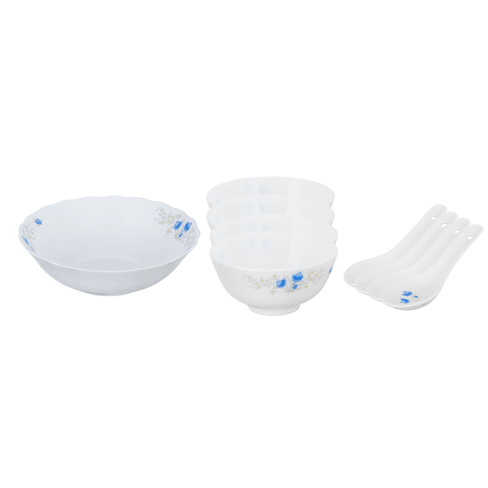 طقم مطايب سيراميك مع الملاعق -9 قطع