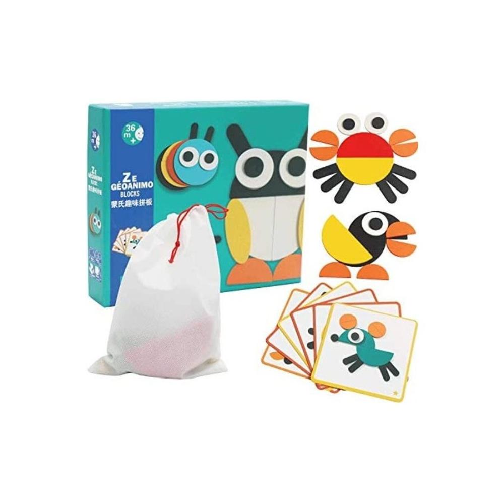 لعبة أحجية تركيب الصور المقطعة التعليمية مصنوعة من الخشب - 25.5x21.5x4.5 سم 