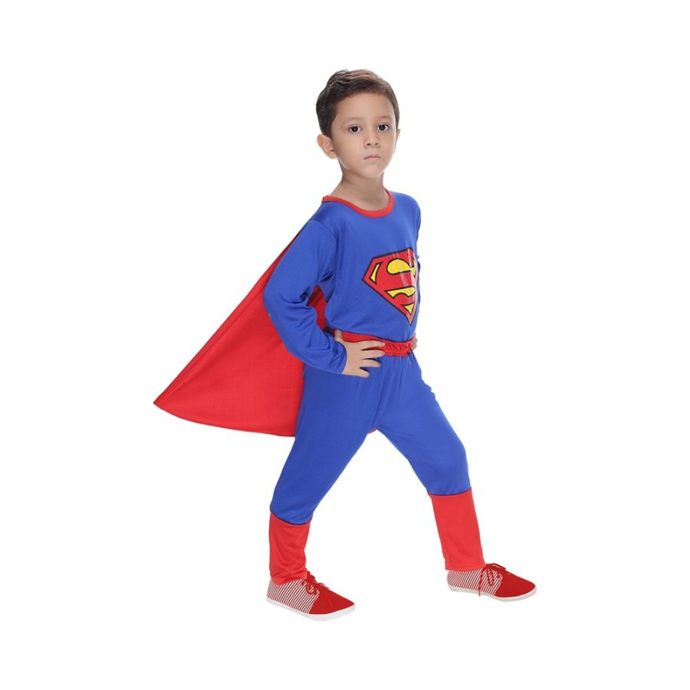  زي تنكري شخصية سوبر مان للأطفال - أحمر و أزرق