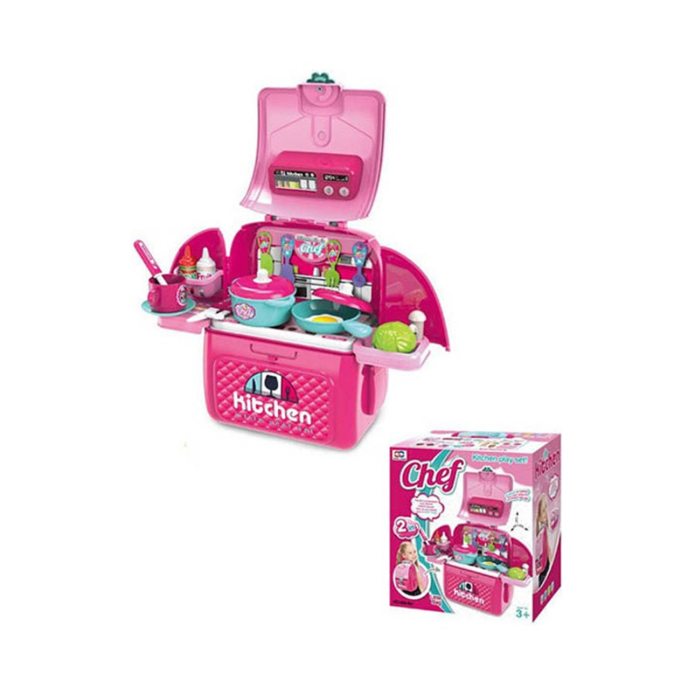 شونج تشينج مجموعة مطبخ الشيف للأطفال موديل 6921299986803 - وردي