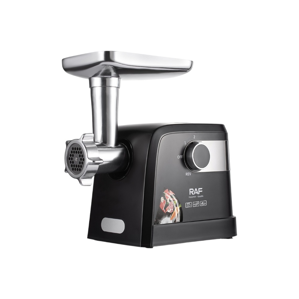 مفرمة لحم كهربائية راف متعددة الملحقات بقدرة طحن 5 كجم/دقيقة موديل R.2200 - أسود