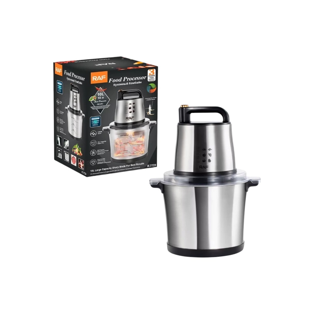محضرة طعام راف بوعاء ستانلس ستيل سعة 10 لتر وقوة 1000 وات موديل R.7723 - متعدد الألوان