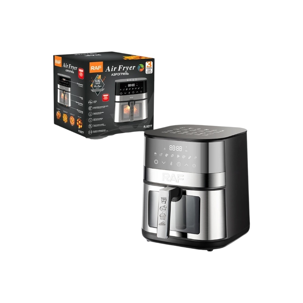 مقلاة هوائية رقمية راف بسعة 5 لتر وقوة 1400 وات موديل R.5277 - متعدد الألوان