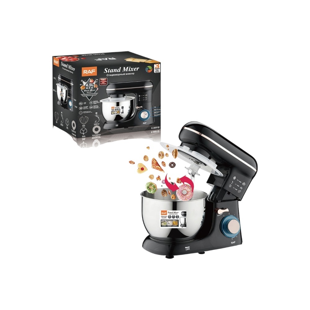 عجانة راف احترافية بسعة 4.5 لتر وقوة 1300 وات مع 6 سرعات موديل R.6601 - أسود