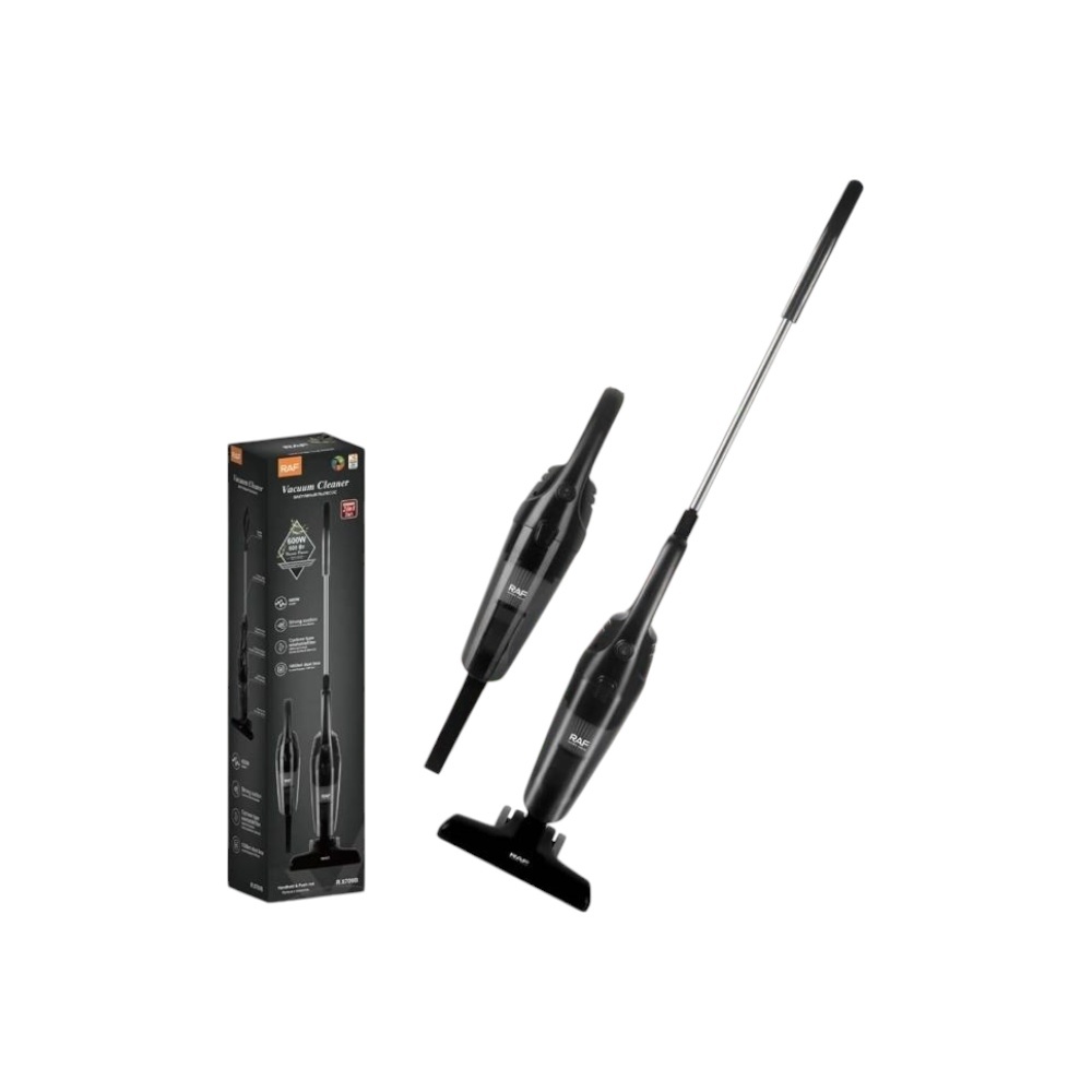 مكنسة راف الكهربائية 2 في 1 (عمودية ومحمولة) بقوة 600 وات وسعة 1 لتر موديل R.8709B - أسود