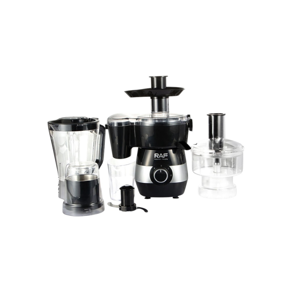 محضرة طعام راف المتكاملة 5 في 1 (عصارة، خلاط، مطحنة، ومفرمة) بقوة 450 وات موديل R.2869 - متعدد الألوان