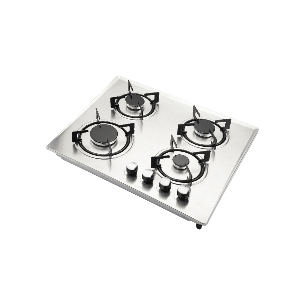 موقد غاز كهربائي وينينج ستار من الفولاذ المقاوم بقوة 3300 وات أربع شعلات موديل ST-5663 - فضي