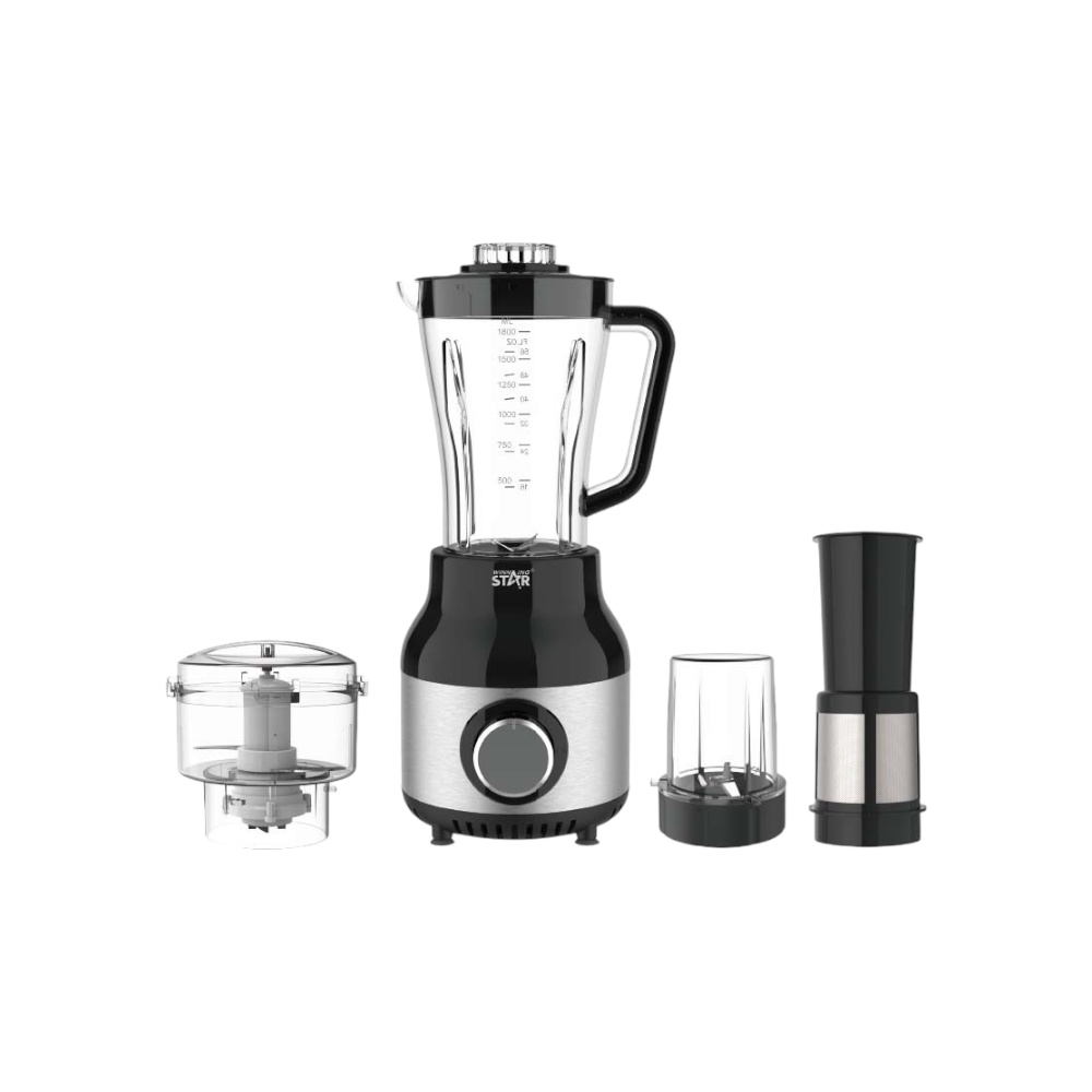 محضرة طعام وخلاط متكامل 4 في 1 وينينج ستار بقوة 600 واط وهيكل مقاوم للكسر موديل ST-5557 - متعددة الألوان
