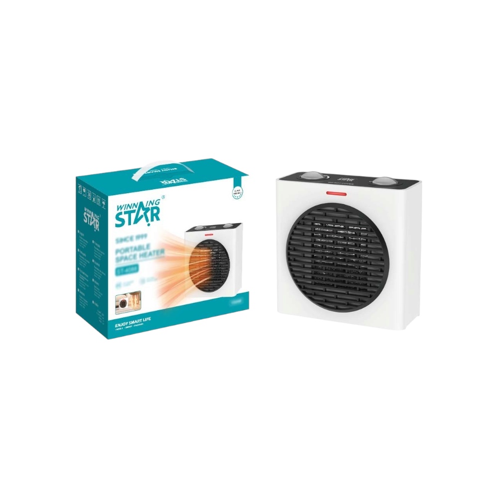 مدفأة كهربائية محمولة وينينج ستار بقوة 1500 واط وتصميم هادئ موديل ST-4088 - أبيض