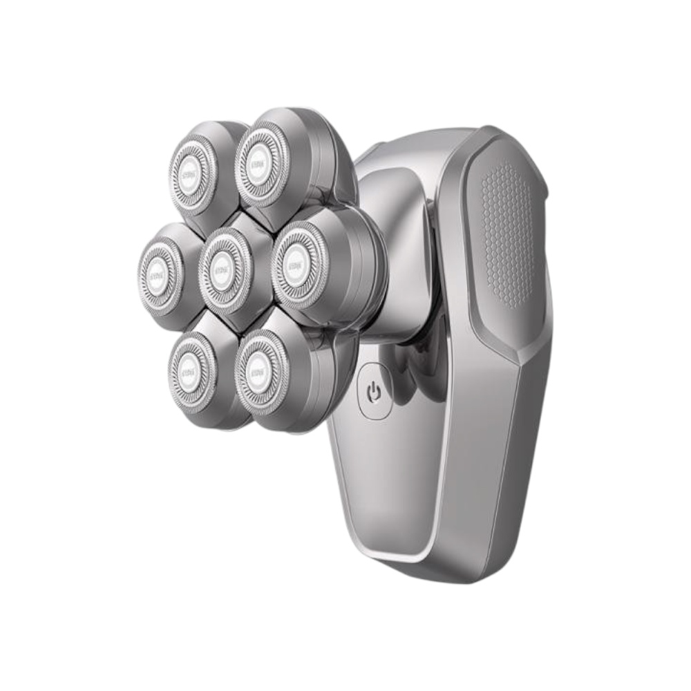 ماكينة حلاقة ذكية وينينج ستار بـ 7 رؤوس عائمة ومقاومة للماء IPX6 موديل ST-5646 - فضي