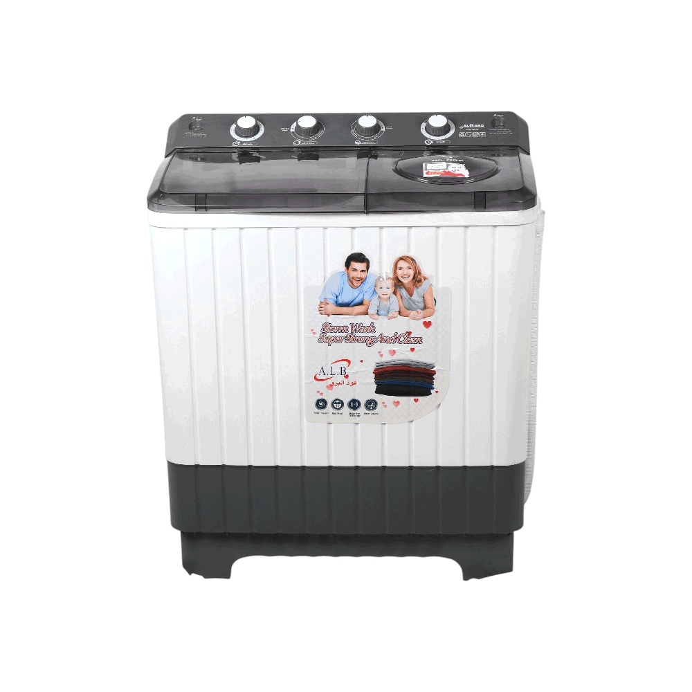 غسالة حوضين البرق نصف أوتوماتيك بسعة 12 كجم وقوة 330 وات موديل WS 12 KG - رمادي