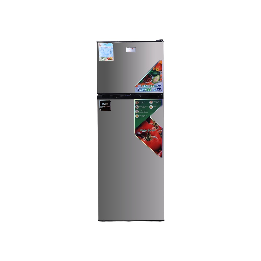 ثلاجة إنفيرتر قوة البرق بابين عمودية سعة 148 لتر وقوة 45 وات موديل ALB-NVR 19 - فضي