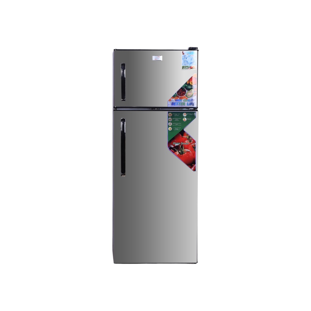 ثلاجة قوة البرق بابين بنظام تبريد ثلج سعة 225 لتر قوة 60 وات موديل ALB-AC29 - فضي غامق