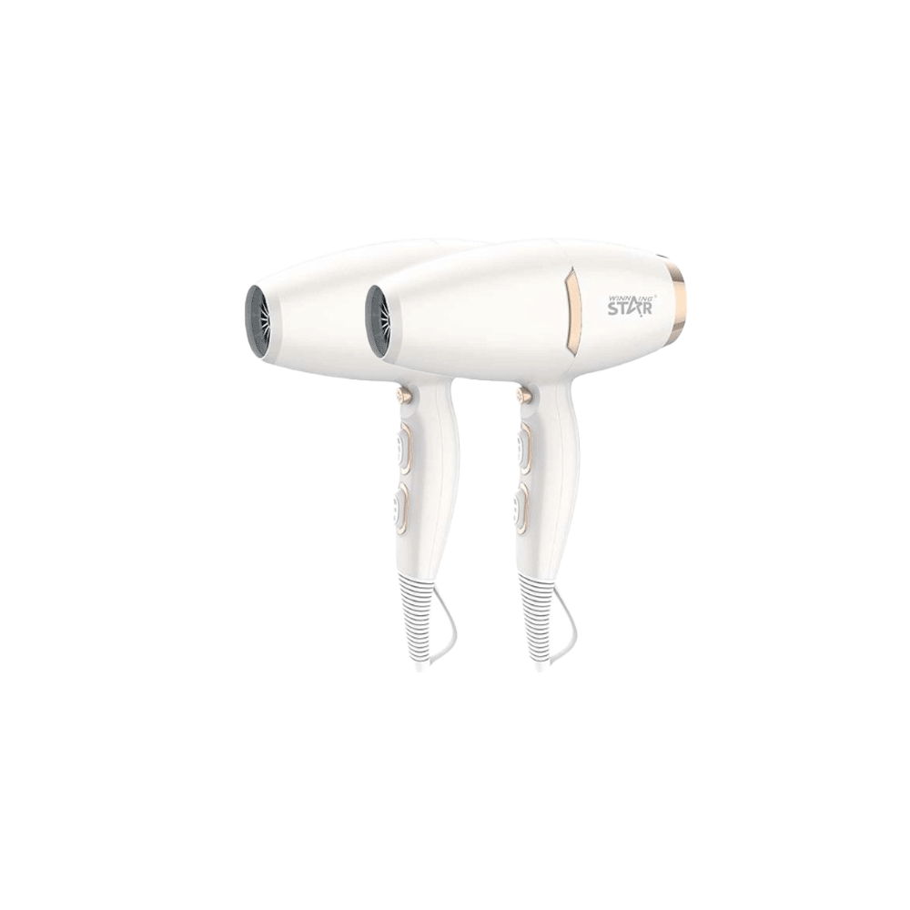 باكج مجفف شعر احترافي وينينج ستار قوة 1800 وات مع مفتاح هواء بارد موديل ST-5832 - قطعتين