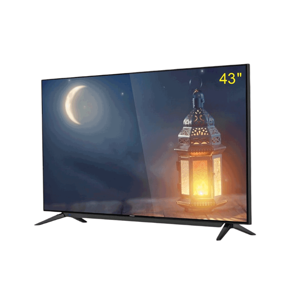 تلفزيون هدسون ذكي بشاشة ضد الكسر مقاس 43 بوصة بدون إطار بنظام اندرويد 14 اصدار 2025 أوامر صوتية - أسود