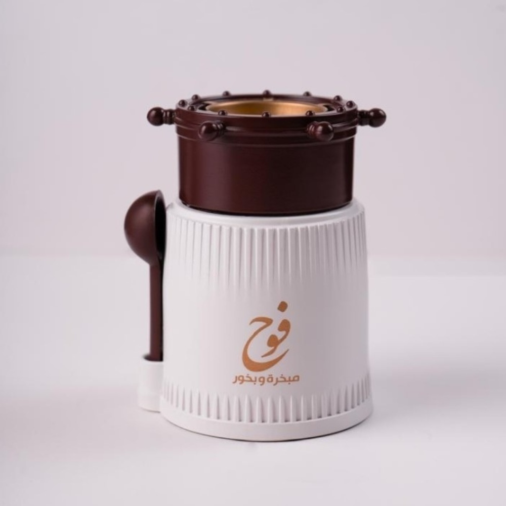 مبخرة مع بخور عود روشن عنبر فوح30جم