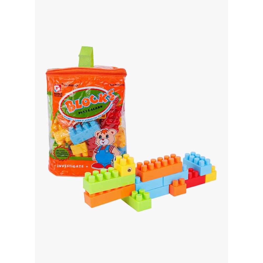 جولد كيدز طقم مكعبات بناء 56 قطعة مع حقيبة تخزين - متين وعالي الجودة