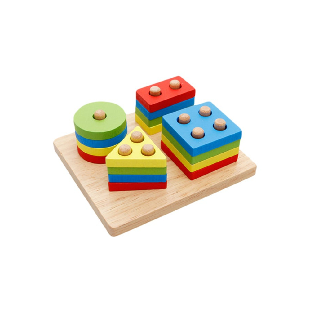  لعبة فرز الأشكال الهندسية الخشبية للأطفال 17 قطعة - موديل 2647X