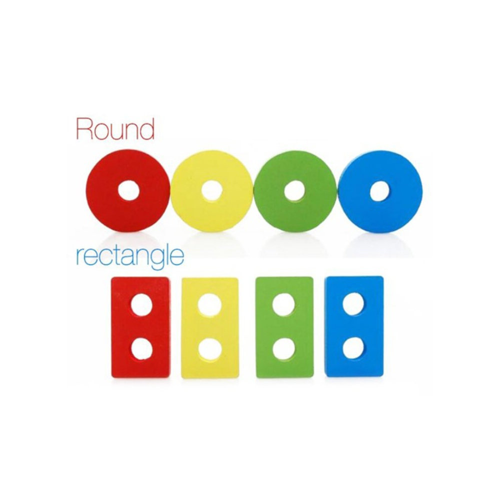  لعبة فرز الأشكال الهندسية الخشبية للأطفال 17 قطعة - موديل 2647X