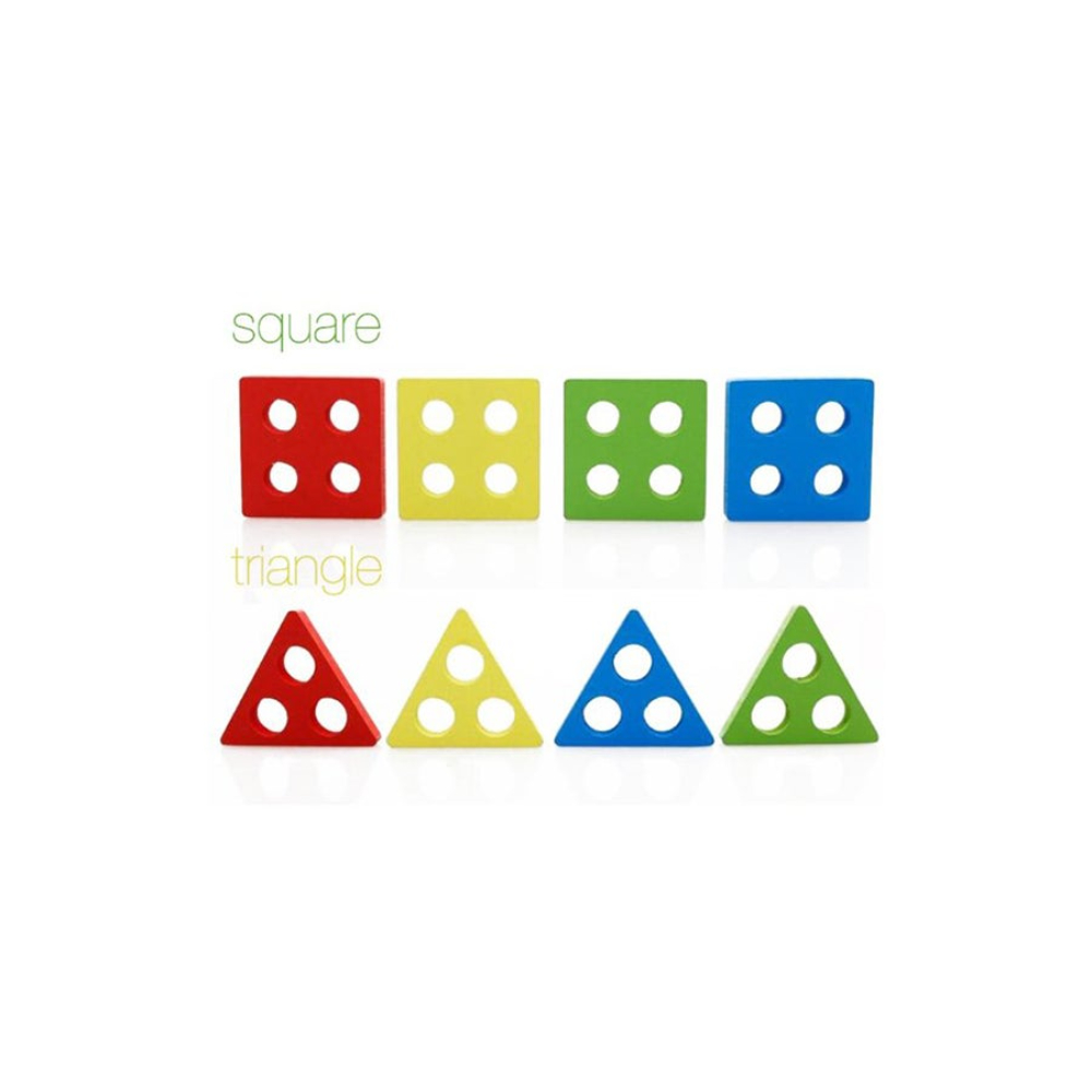  لعبة فرز الأشكال الهندسية الخشبية للأطفال 17 قطعة - موديل 2647X