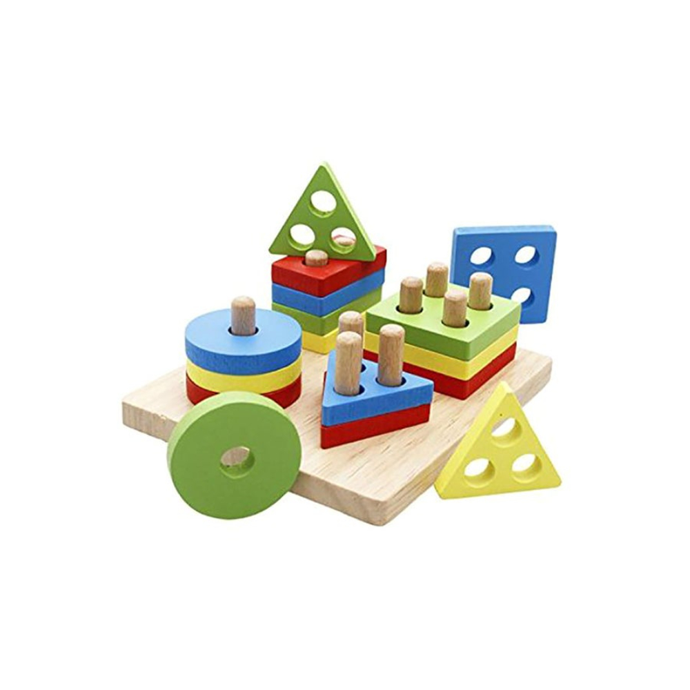 ليوو مكعبات خشبية تعليمية للأطفال أشكال متعددة - 6.3x5.31x2.76 بوصة