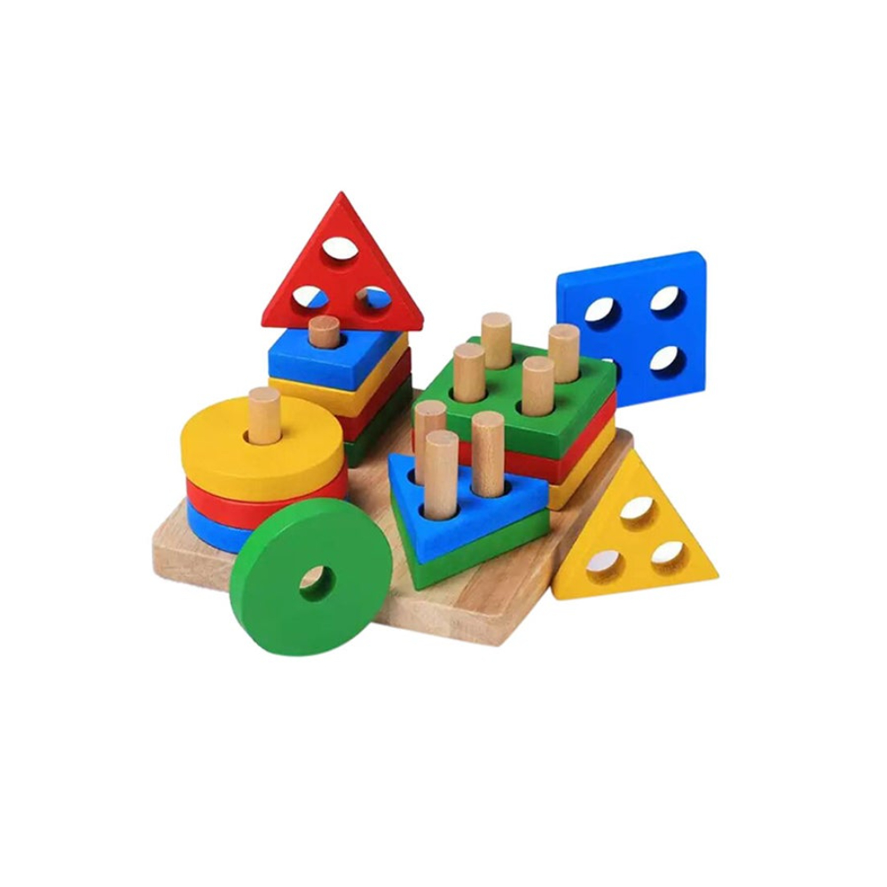 ليوو مكعبات خشبية تعليمية للأطفال أشكال متعددة - 6.3x5.31x2.76 بوصة