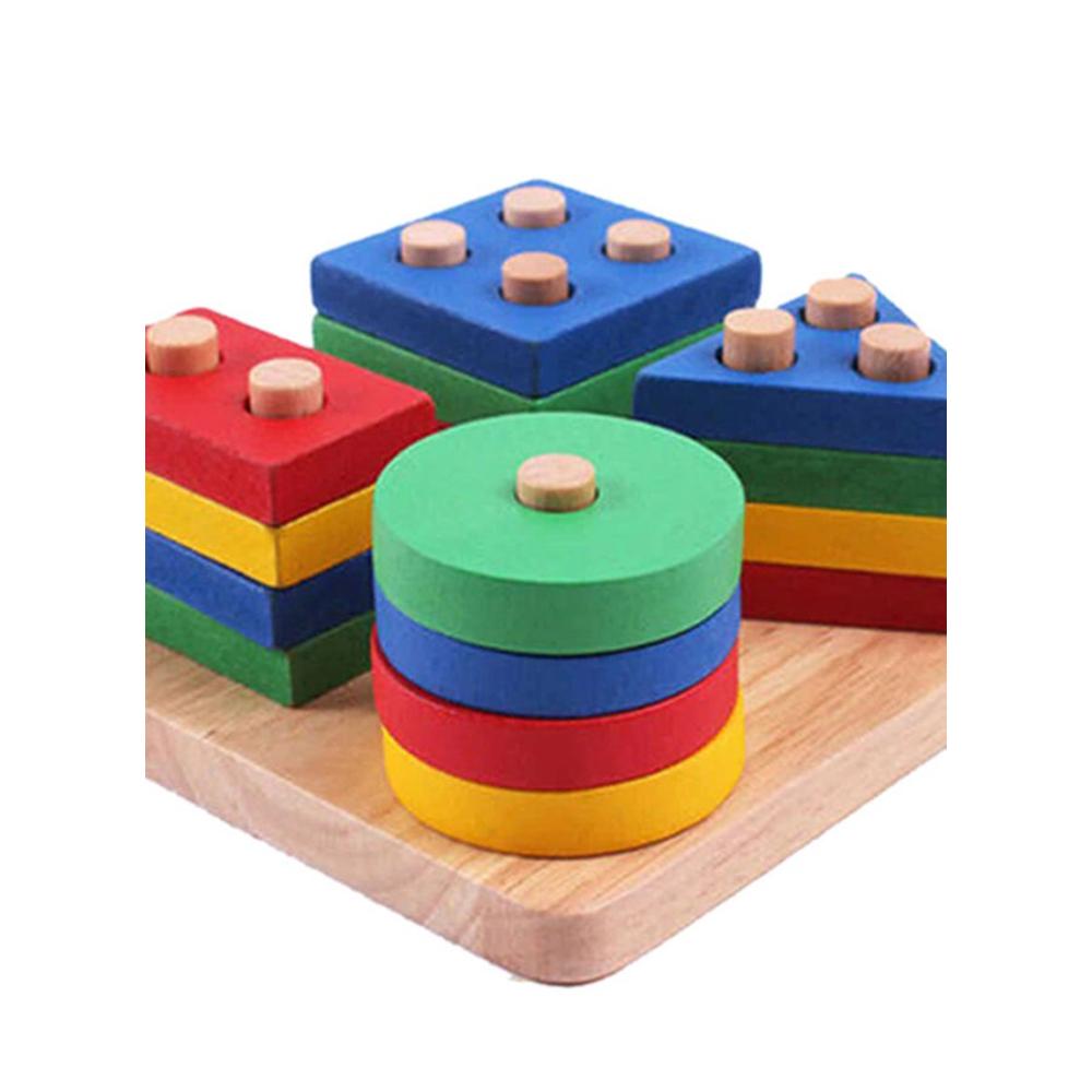 ليوو مكعبات خشبية تعليمية للأطفال أشكال متعددة - 6.3x5.31x2.76 بوصة