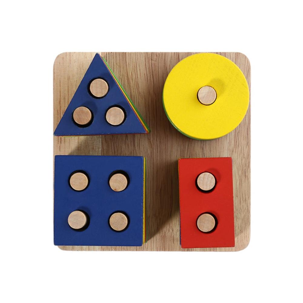  طقم مكعبات بناء هندسية خشبية للأطفال 